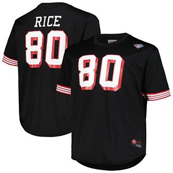 Men's Mitchell & Ness Jerry Rice Black San Francisco 49ers Big & Tall Mesh Player Name & Number Top