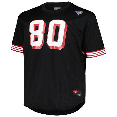 Men's Mitchell & Ness Jerry Rice Black San Francisco 49ers Big & Tall Mesh Player Name & Number Top