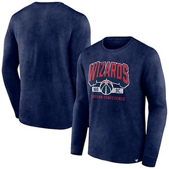 Men's Fanatics Branded Heather Navy Washington Wizards Front Court Press Snow Wash Long Sleeve T-Shirt