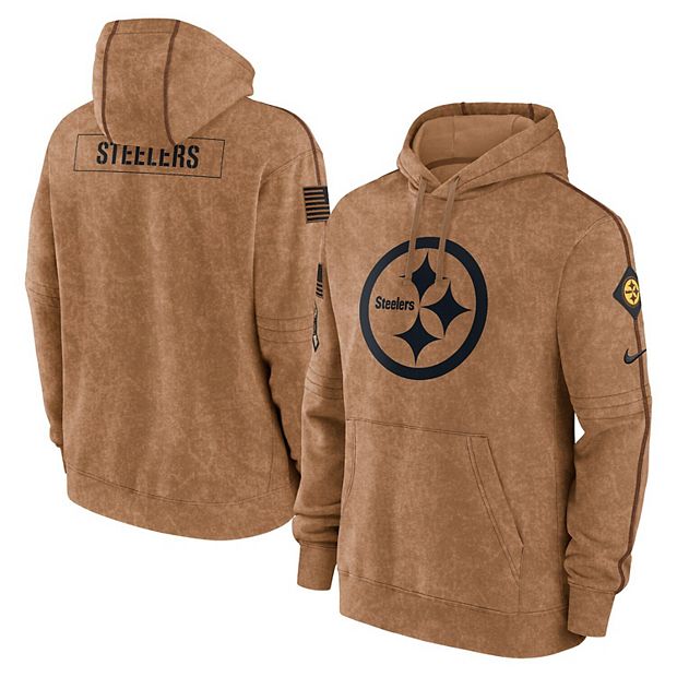 Men s Nike Brown Pittsburgh Steelers 2023 Salute To Service Club Pullover Hoodie