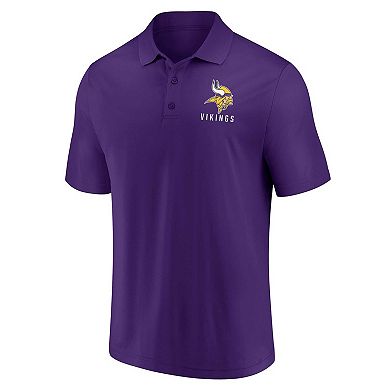 Men's Fanatics Branded White/Purple Minnesota Vikings Lockup Two-Pack Polo Set