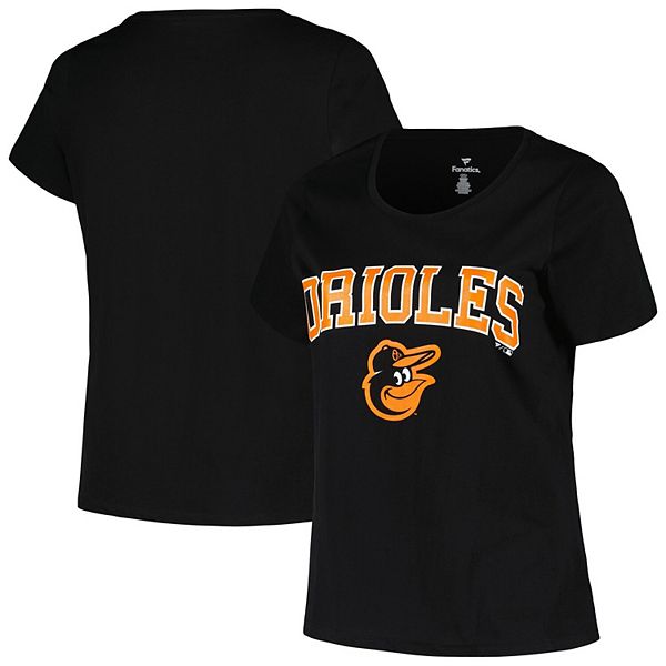 Women's Profile Black Baltimore Orioles Plus Size Arch Logo T-Shirt