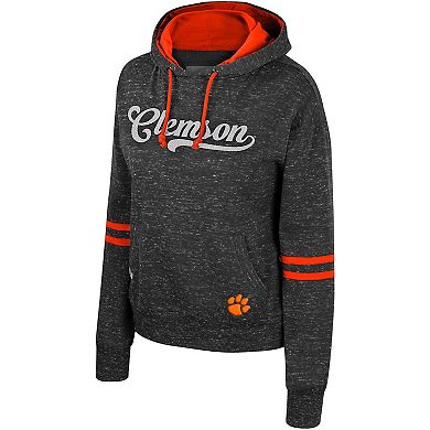 Women's Colosseum  Charcoal Clemson Tigers Catherine Speckle Pullover Hoodie