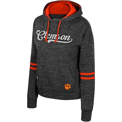 Women's Colosseum Charcoal Clemson Tigers Catherine Speckle Pullover Hoodie