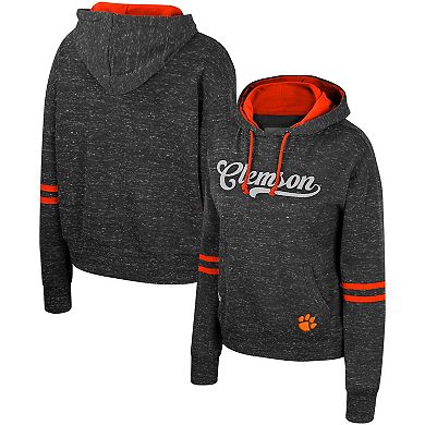 Women's Colosseum Charcoal Clemson Tigers Catherine Speckle Pullover Hoodie