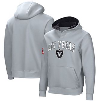 Men's Silver Las Vegas Raiders Linebacker Adaptive Pullover Hoodie