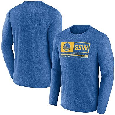 Men's Fanatics Branded Heather Royal Golden State Warriors Three-Point Play T-Shirt