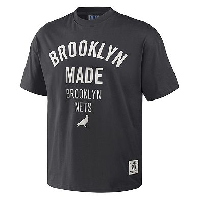 Men's NBA x Staple Anthracite Brooklyn Nets Heavyweight Oversized T-Shirt