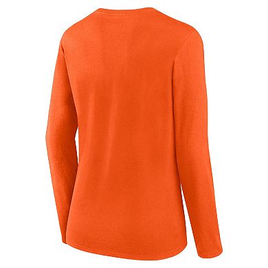 Women's Fanatics Branded Orange Florida Gators Double Team Script Long Sleeve T-Shirt