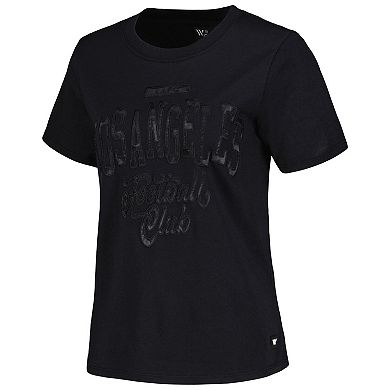 Women's The Wild Collective Black LAFC Satin Applique T-Shirt