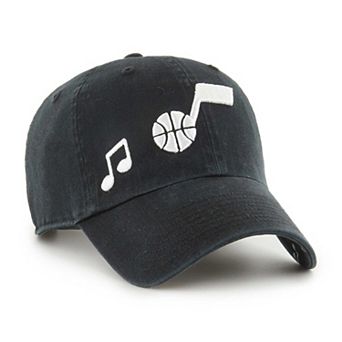 Women's '47 Black Utah Jazz Confetti Undervisor Clean Up Adjustable Hat