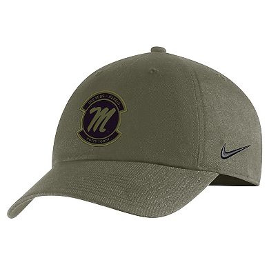 Men's Nike Olive Ole Miss Rebels Military Pack Heritage86 Adjustable Hat