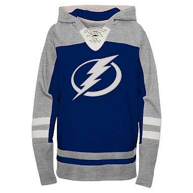 Preschool Blue Tampa Bay Lightning Ageless Revisited Lace-Up V-Neck Pullover Hoodie