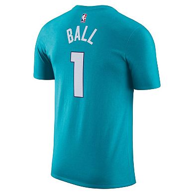 Men's Nike LaMelo Ball Teal Charlotte Hornets Icon 2022/23 Name & Number T-Shirt