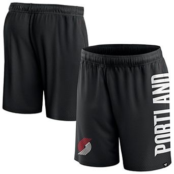Men's Fanatics Branded Black Portland Trail Blazers Post Up Mesh Shorts