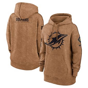 Women's Nike Brown Miami Dolphins 2023 Salute to Service Pullover Hoodie