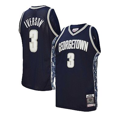 Men's Mitchell & Ness Allen Iverson Navy Georgetown Hoyas 1995-96 Authentic Jersey