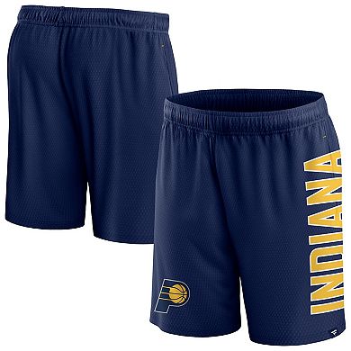 Men's Fanatics Branded Navy Indiana Pacers Post Up Mesh Shorts