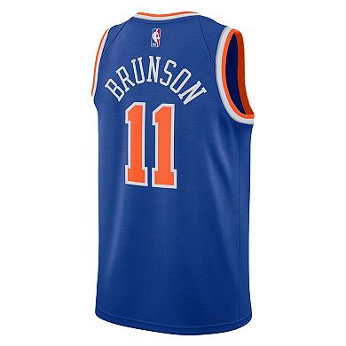 Unisex Nike Jalen Brunson Blue New York Knicks Swingman Jersey - Icon Edition