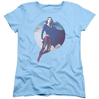 Supergirl Cloudy Circle Short Sleeve Womens T-shirt