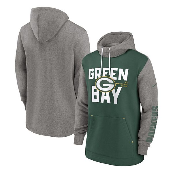 Men's Nike Green Green Bay Packers Fashion Color Block Pullover Hoodie