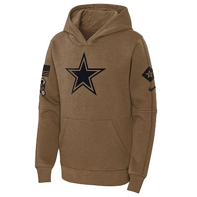 Youth Nike Brown Dallas Cowboys 2023 Salute to Service Club Fleece Pullover Hoodie