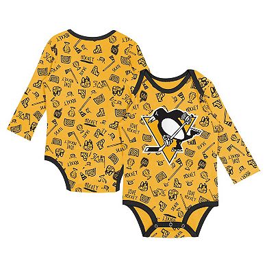 Infant Gold Pittsburgh Penguins Dynamic Defender Long Sleeve Bodysuit