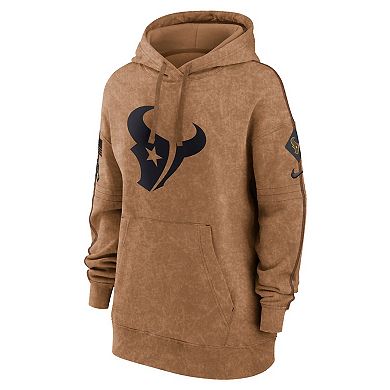 Women's Nike Brown Houston Texans 2023 Salute to Service Pullover Hoodie