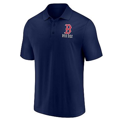 Men's Fanatics Branded Navy/White Boston Red Sox Two-Pack Logo Lockup Polo Set