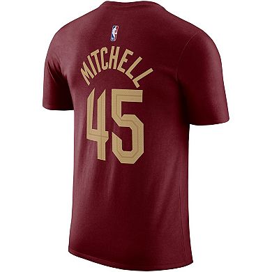 Men's Nike Donovan Mitchell Burgundy Cleveland Cavaliers Icon 2022/23 Name & Number T-Shirt