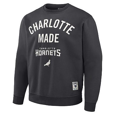 Men's NBA x Staple Anthracite Charlotte Hornets Plush Pullover Sweatshirt