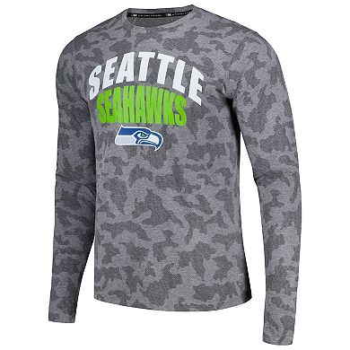 Men's Starter Heather Charcoal Seattle Seahawks Halftime Long Sleeve T-Shirt