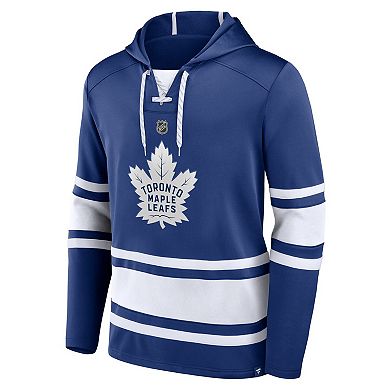 Men's Fanatics Branded Mitch Marner Blue Toronto Maple Leafs Name & Number Lace-Up Pullover Hoodie