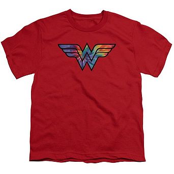 Dc Comics Wonder Woman Wonder Woman Tie Dye Logo Short Sleeve Youth T-shirt