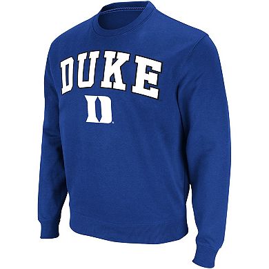 Men's Colosseum Royal Duke Blue Devils Arch & Logo Pullover Sweatshirt