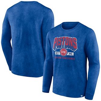 Men's Fanatics Branded Heather Royal Detroit Pistons Front Court Press Snow Wash Long Sleeve T-Shirt