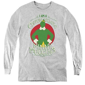Elf Cotton Headed Youth Long Sleeve T-shirt