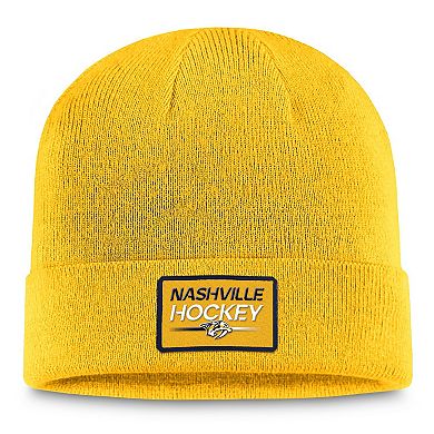 Men's Fanatics Branded Gold Nashville Predators Authentic Pro Cuffed Knit Hat