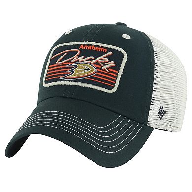Men's '47  Black Anaheim Ducks Five Point Patch Clean Up Adjustable Hat