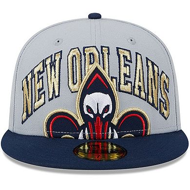 Men's New Era Gray/Navy New Orleans Pelicans Tip-Off Two-Tone 59FIFTY Fitted Hat