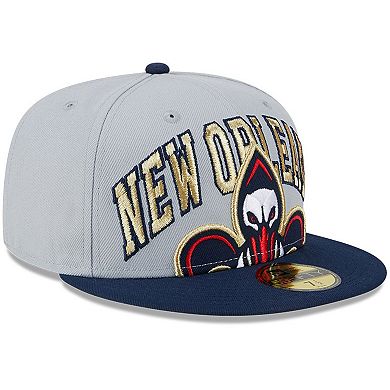 Men's New Era Gray/Navy New Orleans Pelicans Tip-Off Two-Tone 59FIFTY Fitted Hat