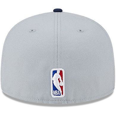 Men's New Era Gray/Navy New Orleans Pelicans Tip-Off Two-Tone 59FIFTY Fitted Hat
