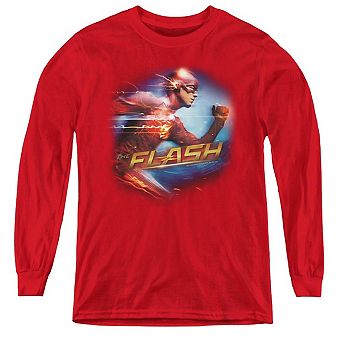 The Flash Fastest Man Youth Long Sleeve T-shirt