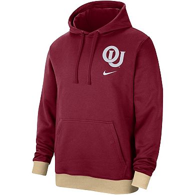 Men's Nike Crimson Oklahoma Sooners Campus Retro Fleece Pullover Hoodie