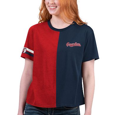 Women's Starter  Navy/Red Cleveland Guardians Power Move T-Shirt
