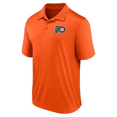 Men's Fanatics Branded  Orange Philadelphia Flyers Left Side Block Polo