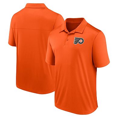 Men's Fanatics Branded  Orange Philadelphia Flyers Left Side Block Polo