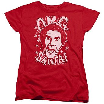 Elf Omg Santa Short Sleeve Womens T-shirt