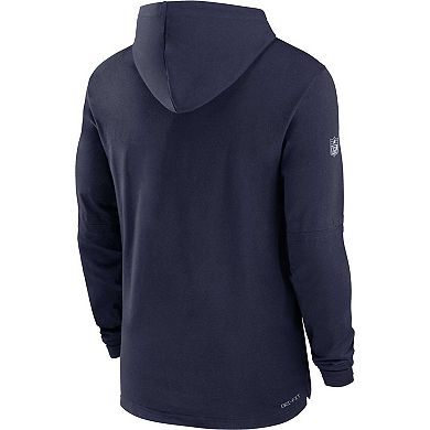 Men's Nike Navy New England Patriots Sideline Performance Long Sleeve Hoodie T-Shirt