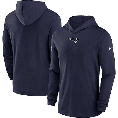Men's Nike Navy New England Patriots Sideline Performance Long Sleeve Hoodie T-Shirt